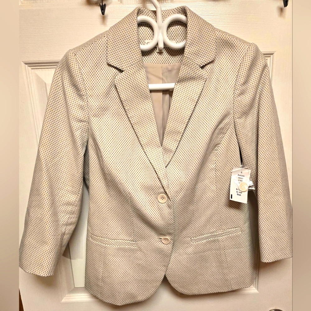 Women's Cream Polka Dot Skirt Suit (2-piece) From Cleo